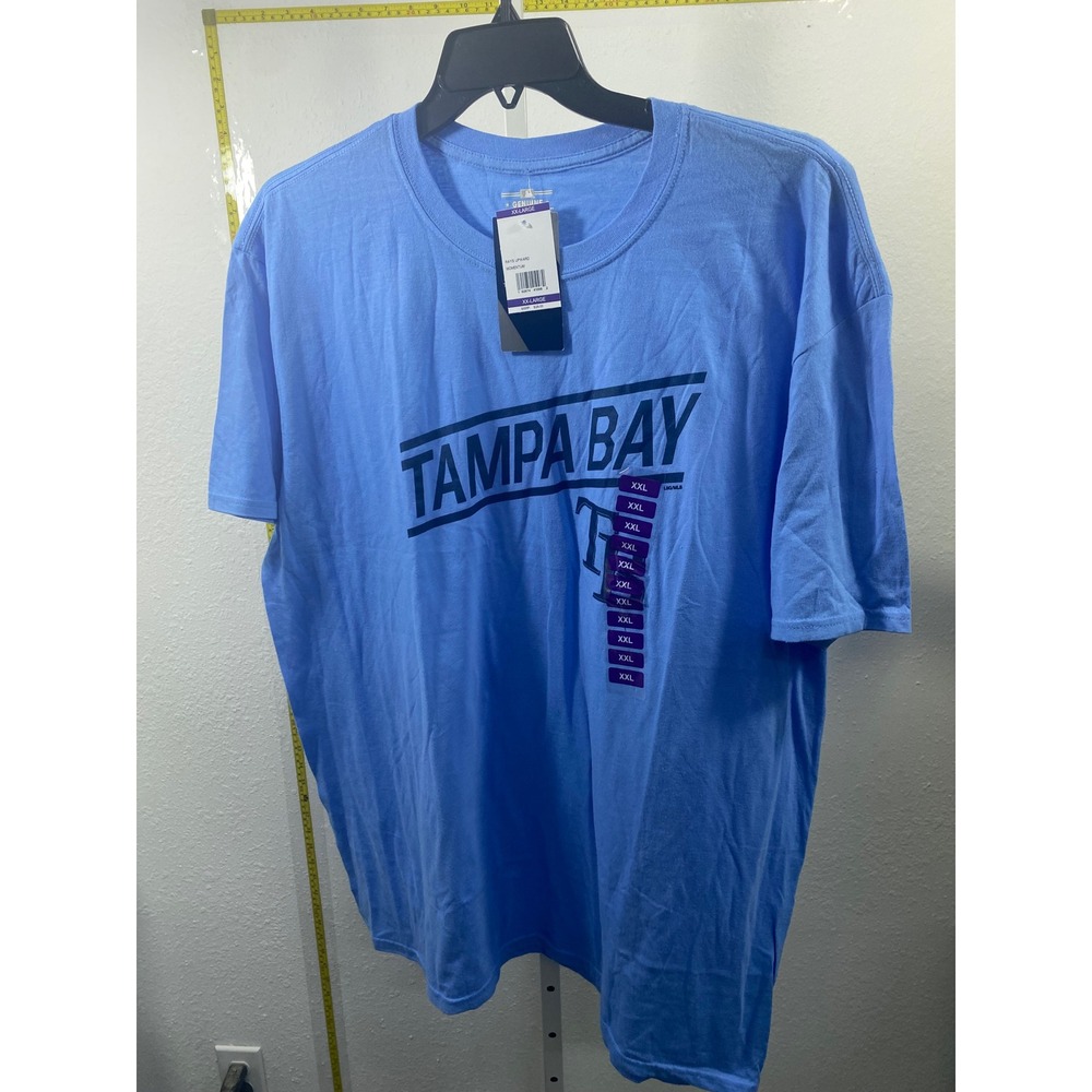 MLB Tampa Bay Rays T-Shirt Mens‎ 2XL Blue Graphic Tee Genuine Merchandise NWT